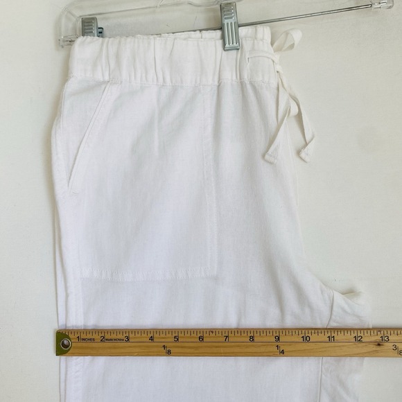 Caslon Linen Pants Sz M White Pull On Elastic Waist Coastal Boho Beach Summery - Picture 7 of 9